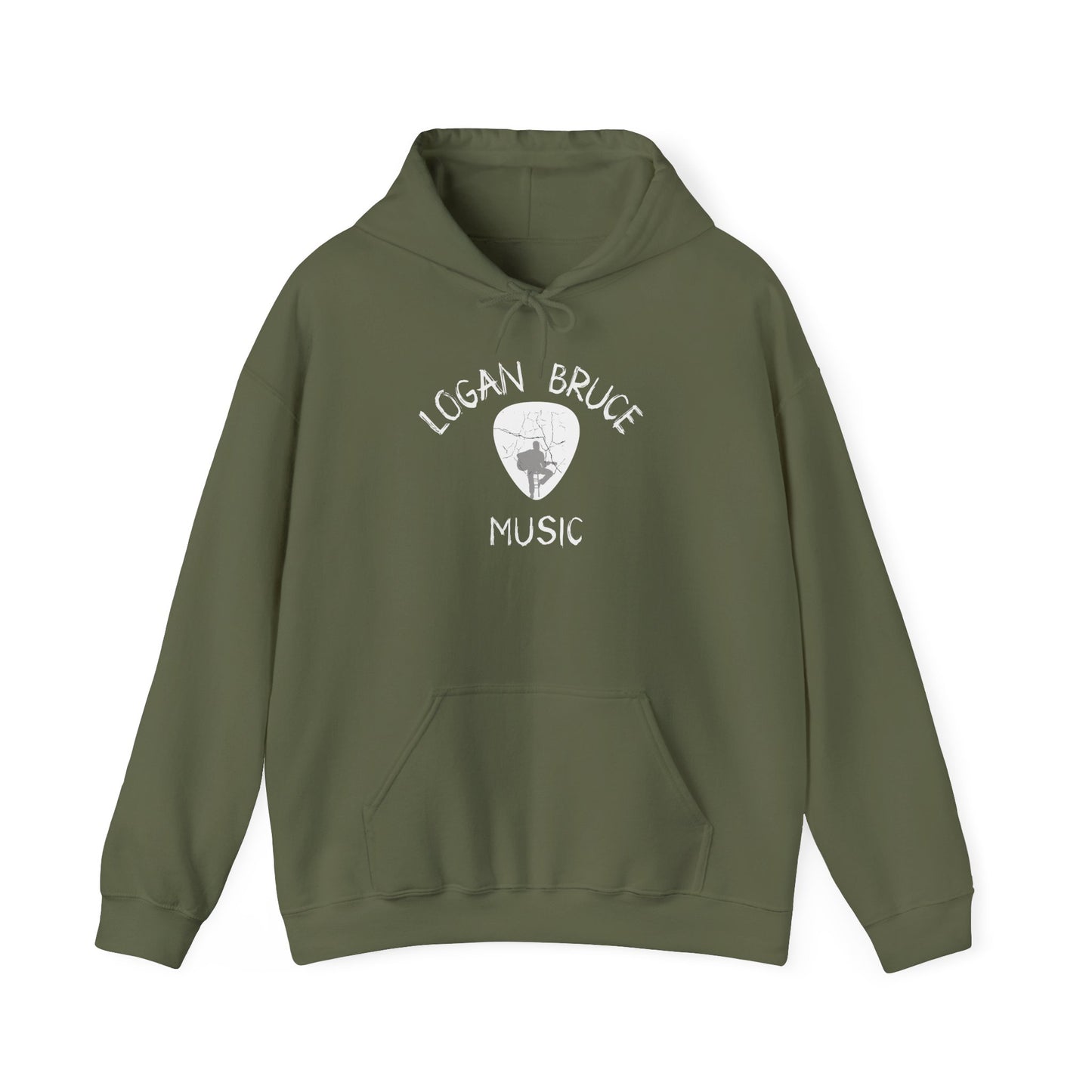 NEW Logan Bruce Music - Unisex Heavy Blend™ Hooded Sweatshirt - Guitar Pick Logo (Sizing is equal to men's sizing)